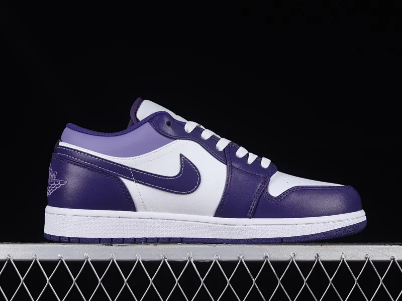 All categories Air Jordan Jordan series basketball shoes Air Jordan 1 Low Z version Air Jordan 1 Low AJ1 Joe 1 white and purple low-top cultural casual sneakers 553558-515